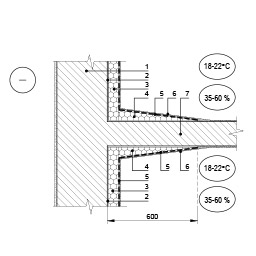 Išorinės sienos, šiltinamos patalpoje, jungtis su vidine atitvara (planas), epsa.lt, PPA